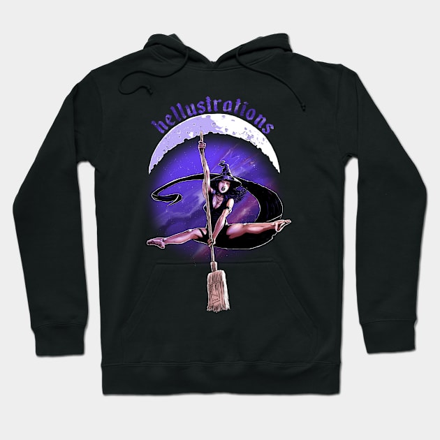 Dance At The Moon Hoodie by Hellustrations